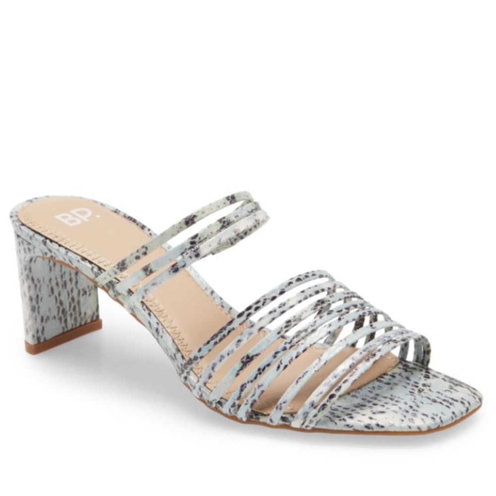 BP Brittany Faux Snakeskin Strappy Slide Sandal Size 8M